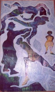 2000 Vento e figure femminili dipinto olio nov 2000